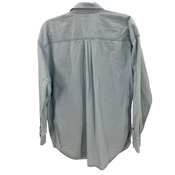 Acme Clothing Looney Tunes Embroidered Denim Button-Up Shirt Womens Size M Long - Picture 5 of 8